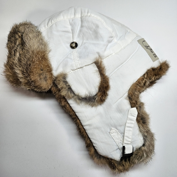 Mad Bomber Supplex White Rabbit Fur Lined Winter Hat Large - Picture 1 of 7